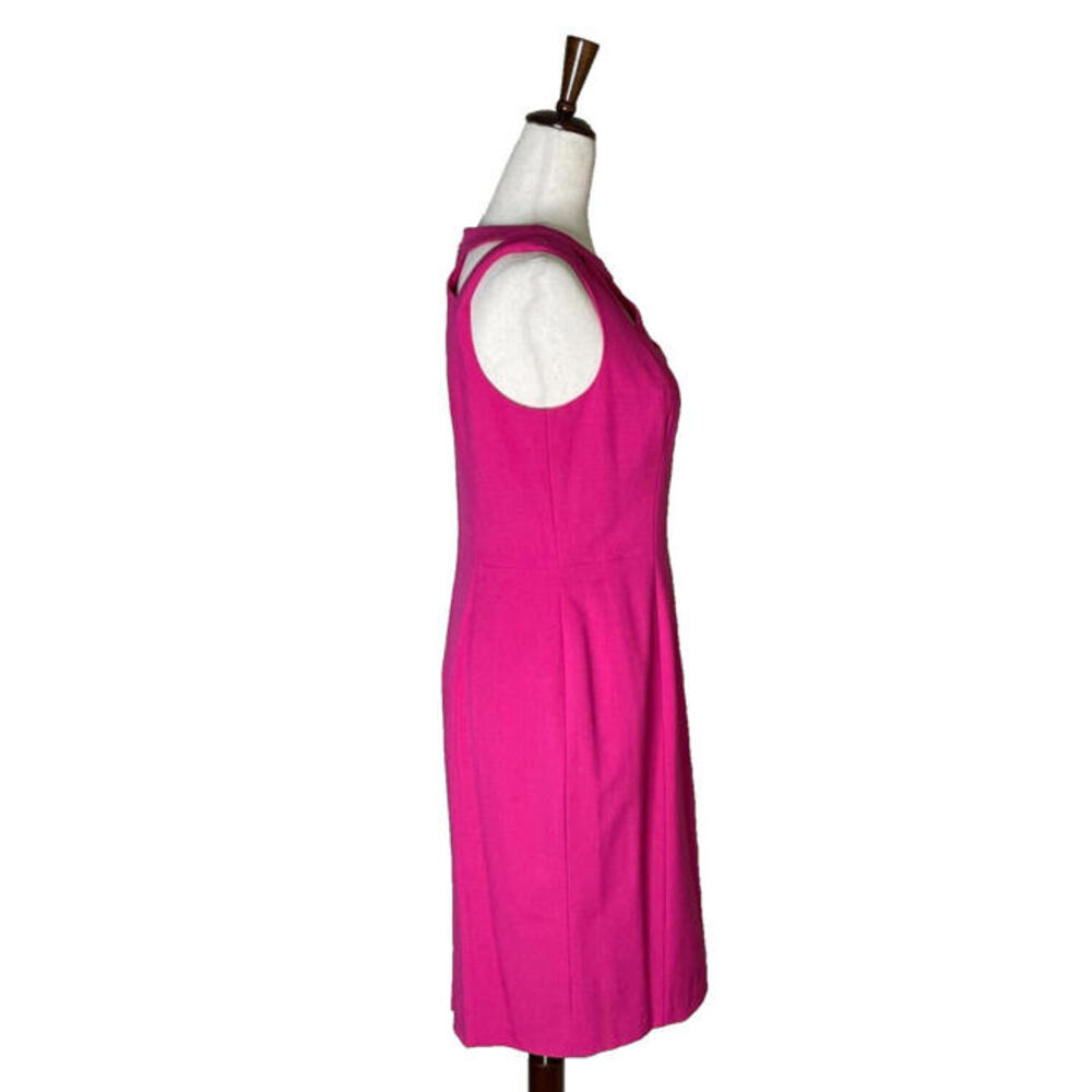 Eliza J Cocktail Dress Cutout Neckline Barbie Pink Sheath Sleeveless Women 6 NWT - Picture 3 of 9